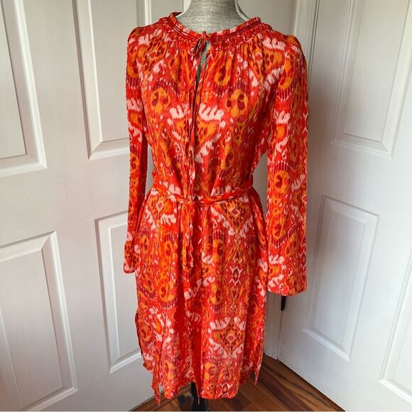 Tory Burch Drawstring V-Neck Boho Kaftan Coverup Dress - Picture 1 of 5